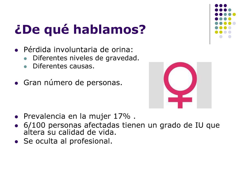 causas de la perdida de orina involuntaria